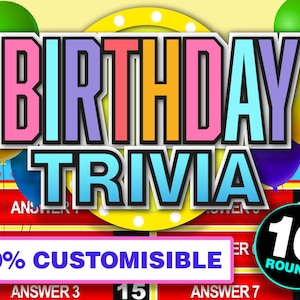Birthday Trivia Family Powerpoint Party Game || Family Quiz Game || Mac and PC Compatible || Zoom Game || Games for Adults and Kids
