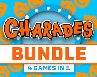 Charades-bundel || PowerPoint Party Games Bundel || Charades Cards Game Pack || Actie Charades || Spelletjes voor kinderen || Familiespellen