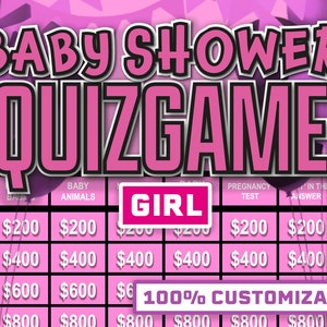 Girl Baby Shower QuizGame Virtual Baby Shower Games for Zoom || Jeopardy Baby Shower || Games for Baby Shower || Online Baby Shower