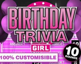 Birthday Girl Trivia Family Powerpoint Party Game || Virtual Game || Mac and PC Compatible || Zoom Game || Games for Adults and Kids