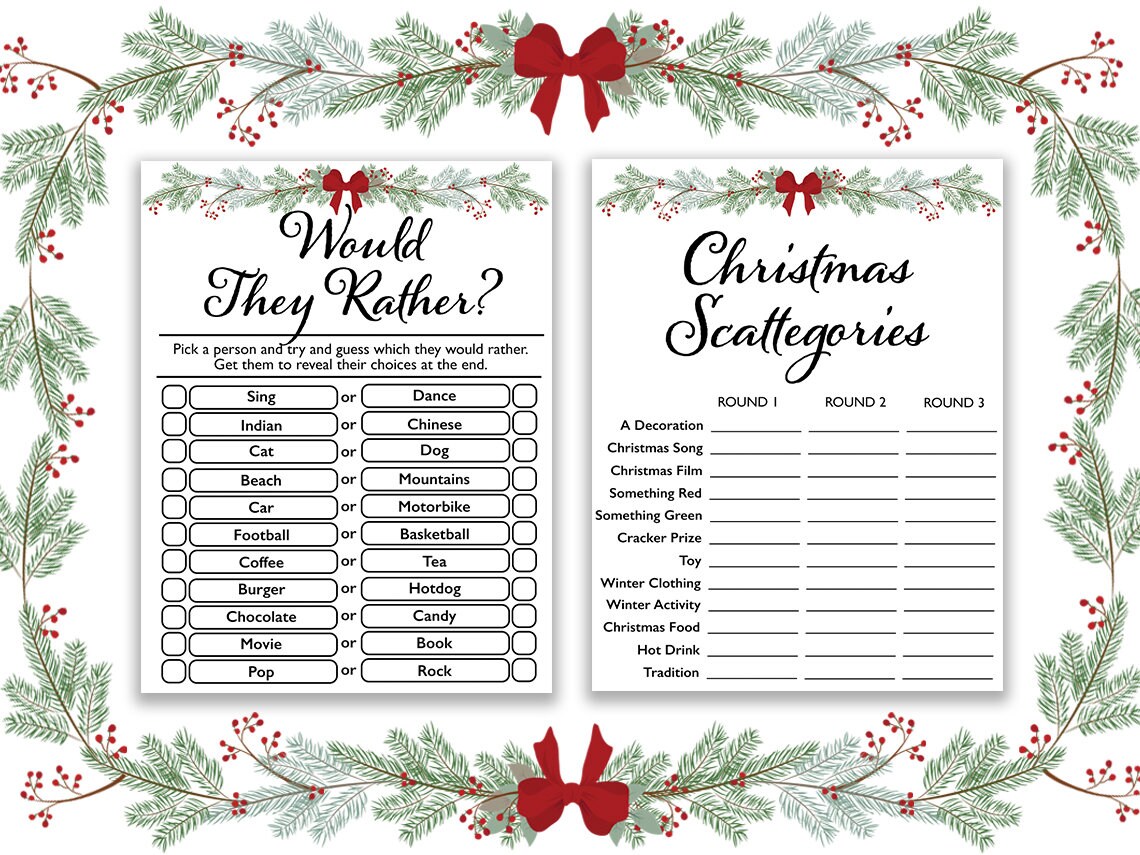 12 Christmas Games Printable Bundle || Christmas Party Games for Kids ...