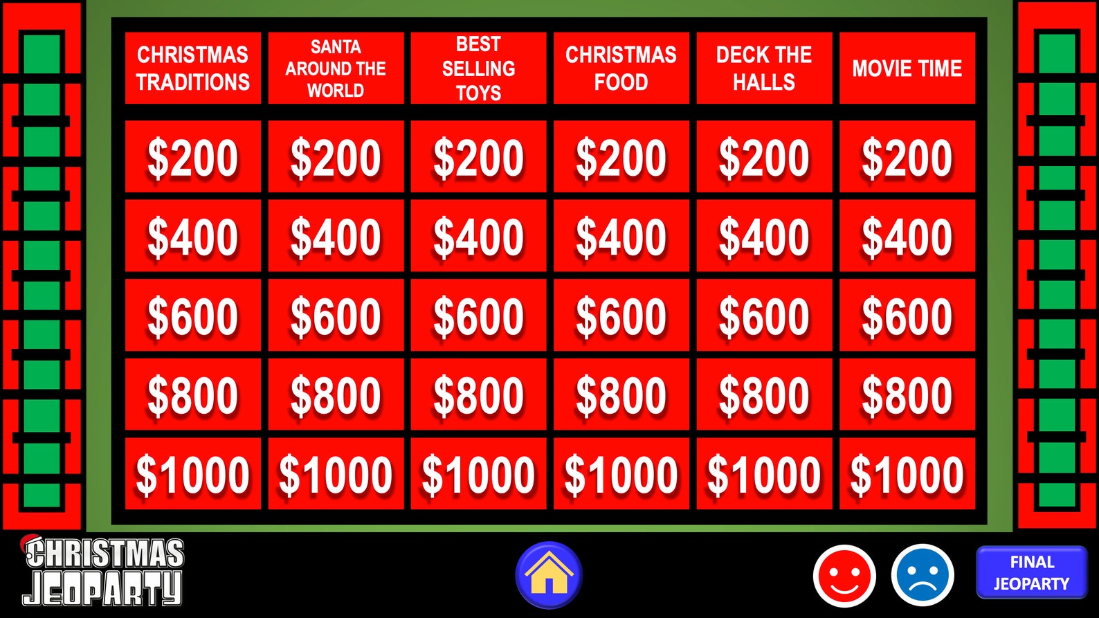 Christmas Jeoparty Powerpoint Game Christmas Jeopardy Game Etsy