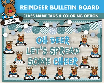 Weihnachts-Pinnwand-Set 'OH Deer' – Mit Countdown, Rentier & Schneemann, Papier-Deko