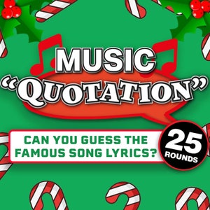 Christmas Quotation Music Edition PowerPoint Party Game || Virtual Christmas Quiz Game for Zoom || Christmas Song Quiz Game || Lyric Game