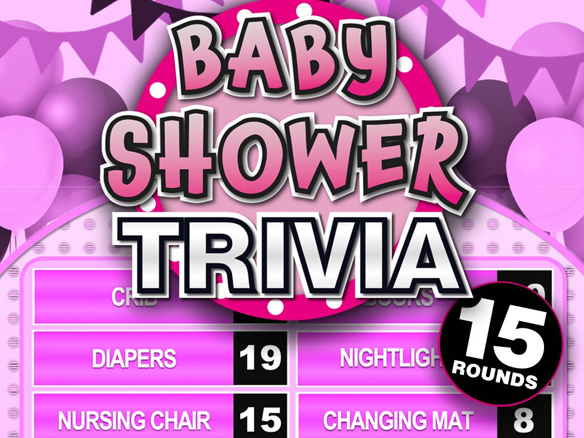 Girl Baby Shower Trivia Virtual Baby Shower Games for Zoom Etsy UK