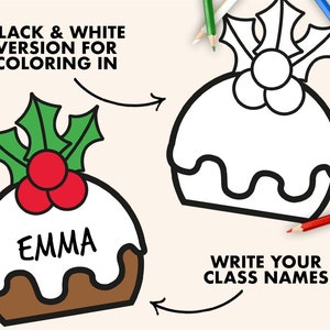 Pudding Writing Christmas Pudding Bulletin Board Kit || December Bulletin Boards ...