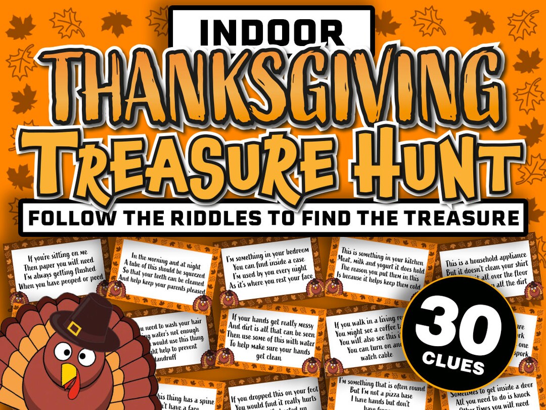 Indoor Thanksgiving Treasure Hunt Game for Kids || Thanksgiving ...