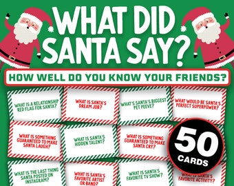 What Did Santa Say? Christmas Party Game || Printable Christmas Party Game || Downloadable Christmas Quiz Party Games for Kids and Family