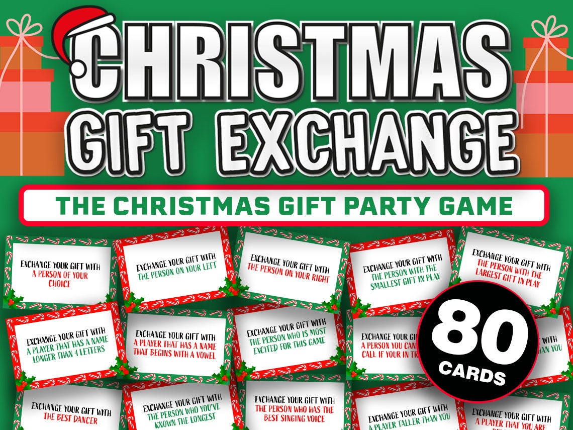 Christmas Gift Exchange Game Yankee Swap Cards Printable - Etsy Christmas Gift Exchange Game Yankee Swap Cards Printable - Etsy