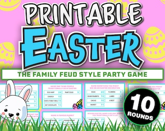 Printable Easter Trivia Game || Printable Easter Family Feud Game || Downloadable Easter Quiz Party Games for Kids
