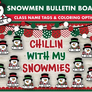 Snowman Christmas Bulletin Board Kit || December Bulletin Boards Digital || Winter Bulletin Board Printable || Christmas Classroom Decor