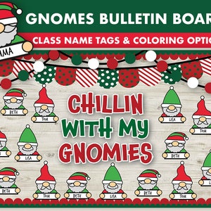 Gnome Christmas Bulletin Board Kit || December Bulletin Boards Digital || Winter Bulletin Board Printable || Christmas Classroom Decor