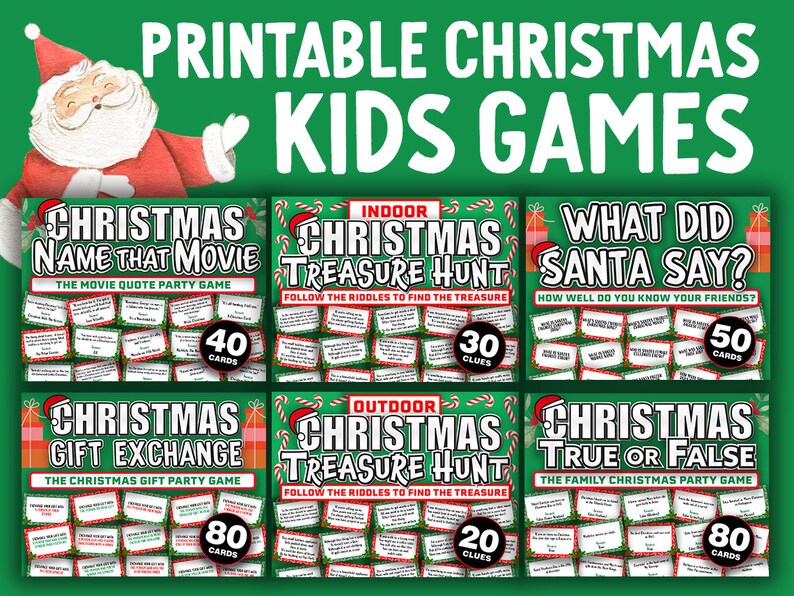 Printable Christmas Kids Games Bundle Christmas Party Games Etsy UK