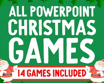 Alle Powerpoint-kerstspellenbundel || Virtuele kerstfeestspellen || Games voor kerstspellenbundel || Vakantiespelletjes Familie