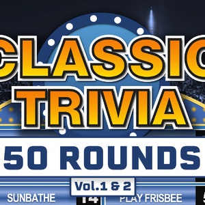 Classic Trivia 50 Round Bundle Powerpoint Party Game || Family Feud Quiz Game || Mac & PC Compatible || Zoom Games for Adults and Kids