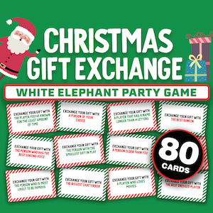 Christmas Gift Exchange Game || Yankee Swap Cards || Printable Dirty Santa Christmas Party Game || Downloadable Christmas Party Games