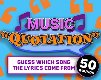 Quotazione Musica Edition PowerPoint Party Game // Gioco notturno quiz virtuale per zoom // Gioco quiz musica // Gioco di testo per adulti e bambini
