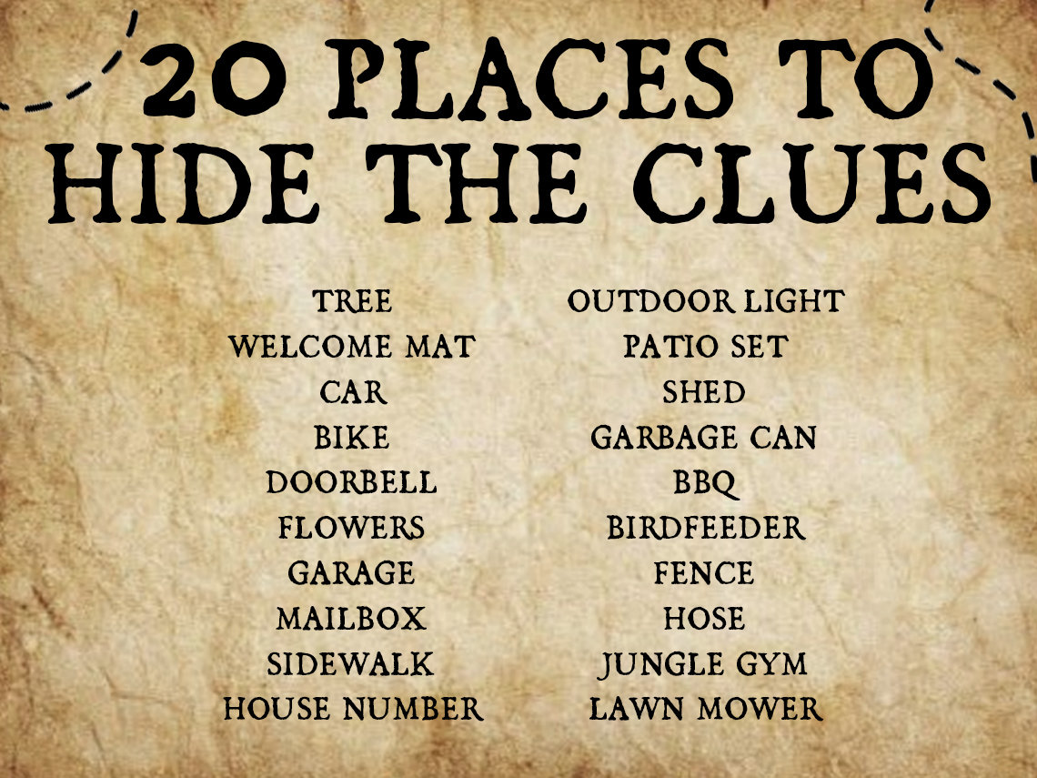 Outdoor Treasure Hunt Game for Kids || Treasure Hunt Clues || Printable ...