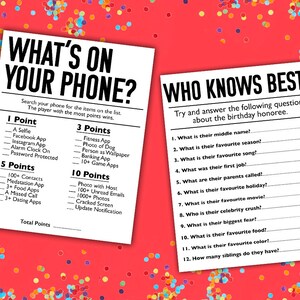 65th Birthday Party Games Born in 1958 Games Bundle Printable Games ...
