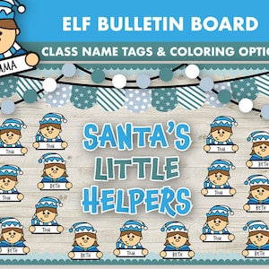 Elf Christmas Bulletin Board Kit || December Bulletin Boards Digital || Winter Bulletin Board Printable || Christmas Classroom Decor