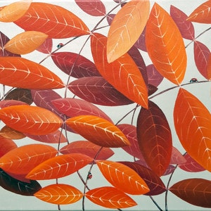 Autumn Landscape Painting Leaves Forest Original Art  Oil Painting Autumn Forest Autumn Leaves