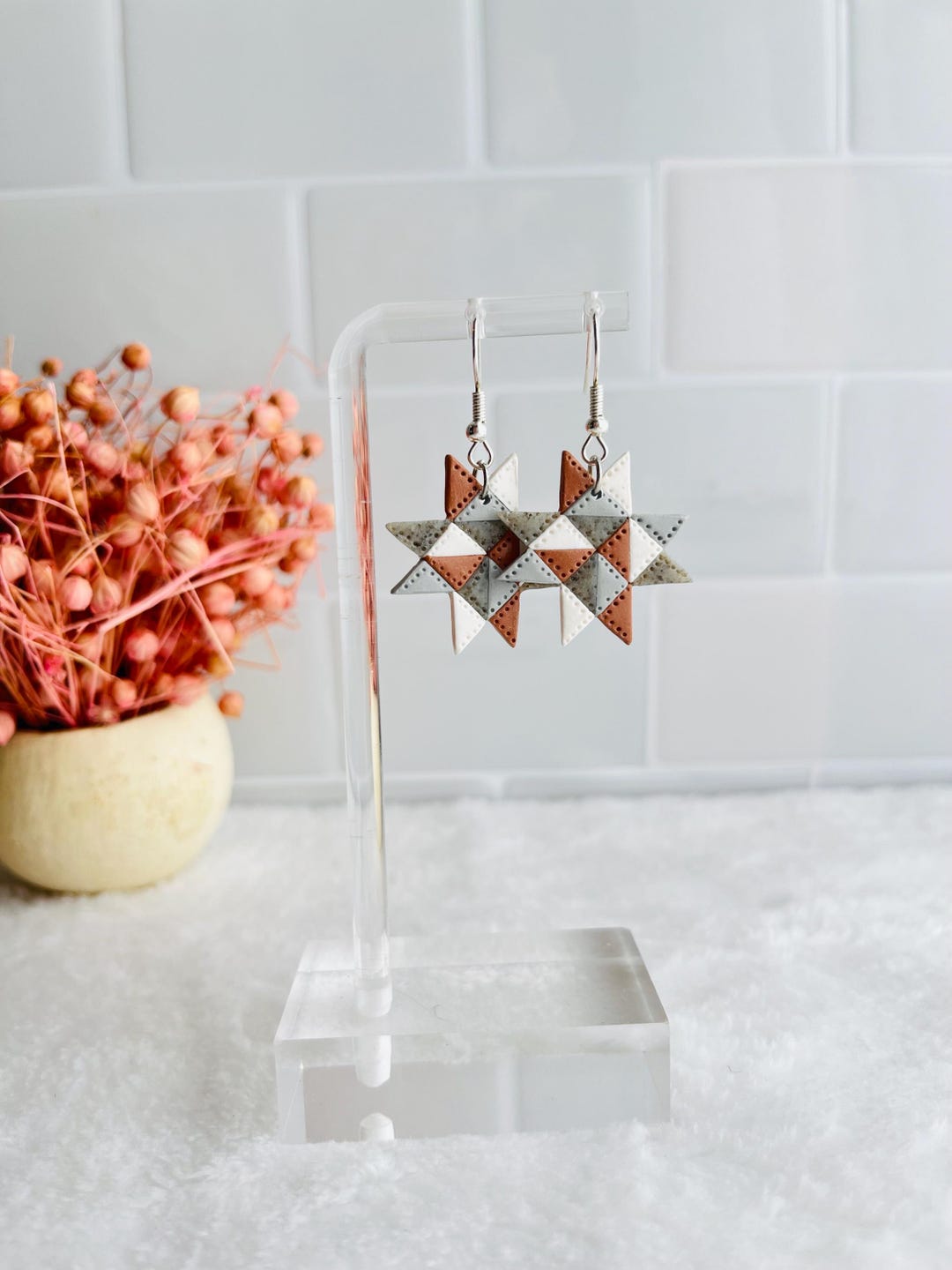 Earring Ulu Quilt Square main image 1