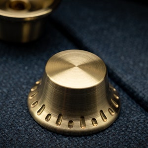Brushed Brass Bonnet Bell Knob Guitar Amp Pedal Volume Tone knobs by 490 Hardware  bell