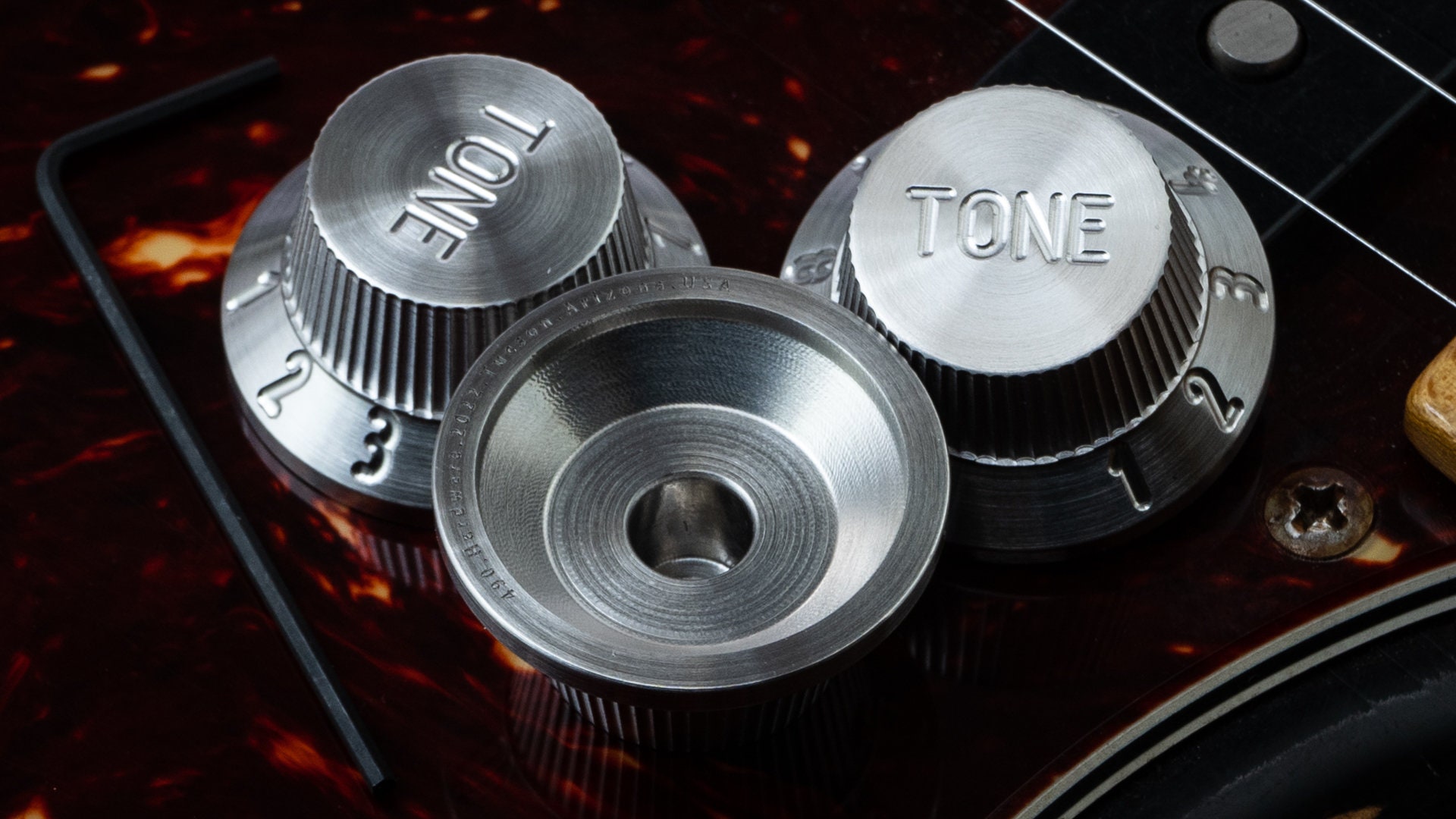 Stainless Steel Stratocaster Knob Set Strat Tophat Guitar Amp Etsy