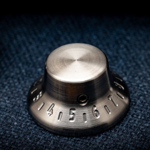Stainless Steel Gibson Tophat Guitar, amp, pedal knob