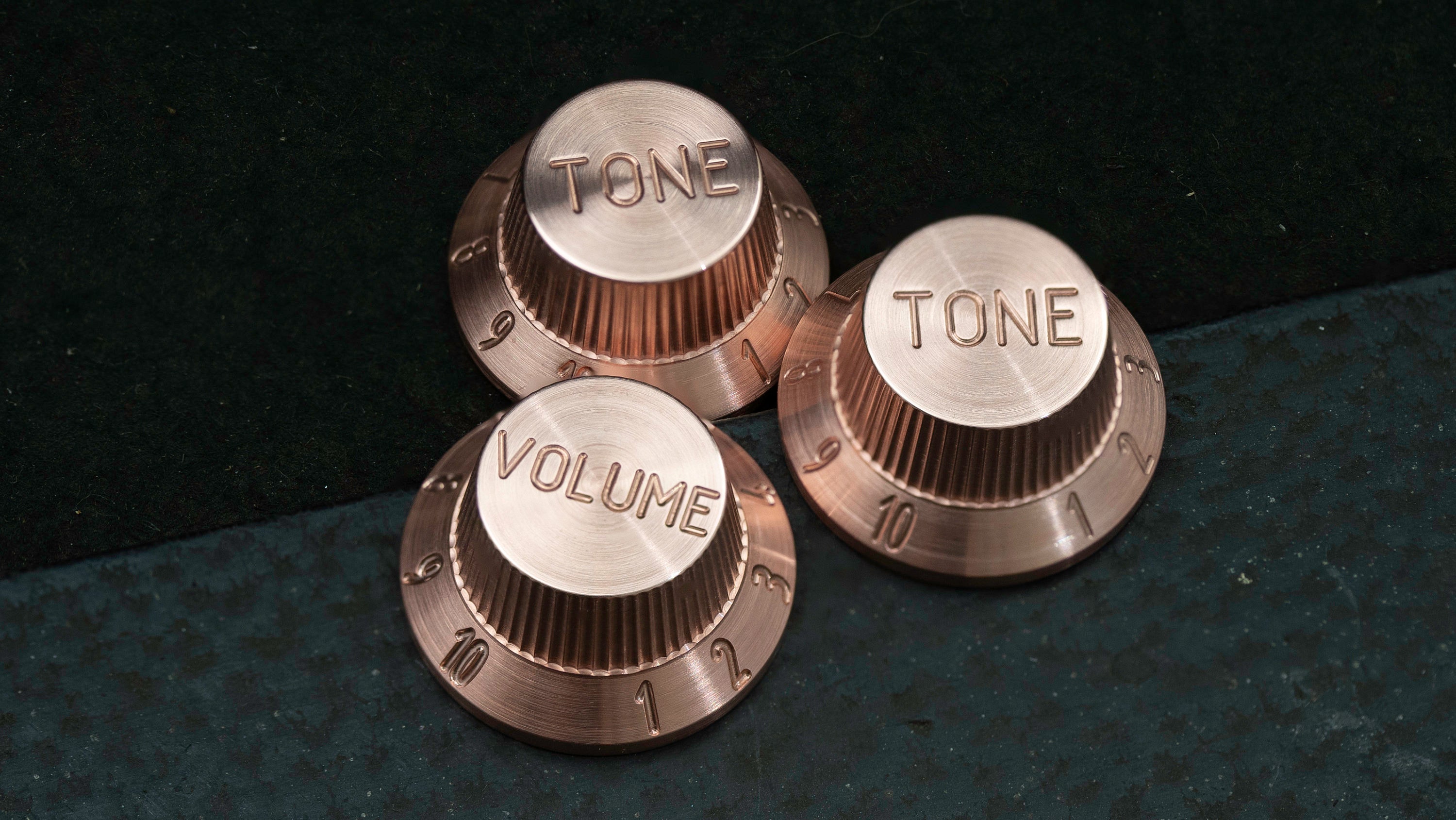 Strat Copper knob set Stratocaster Tophat knobs by 490 Etsy
