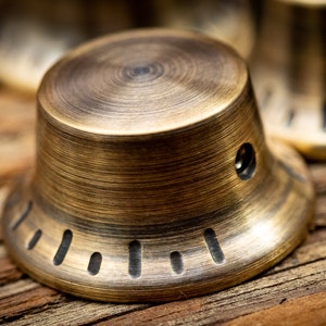 Vintage Brass Bonnet Bell Knob Guitar Amp Pedal Volume Tone knobs by 490 Hardware  bell