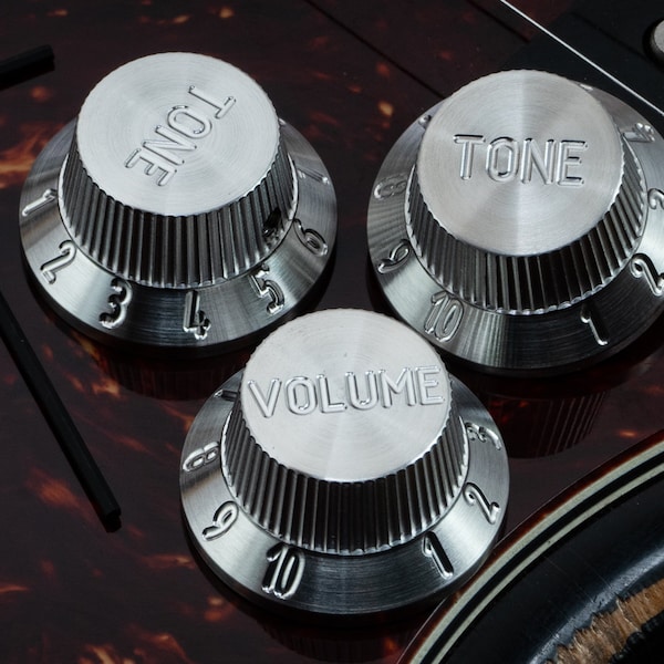 Perilla individual de acero inoxidable para guitarra Stratocaster Tophat
