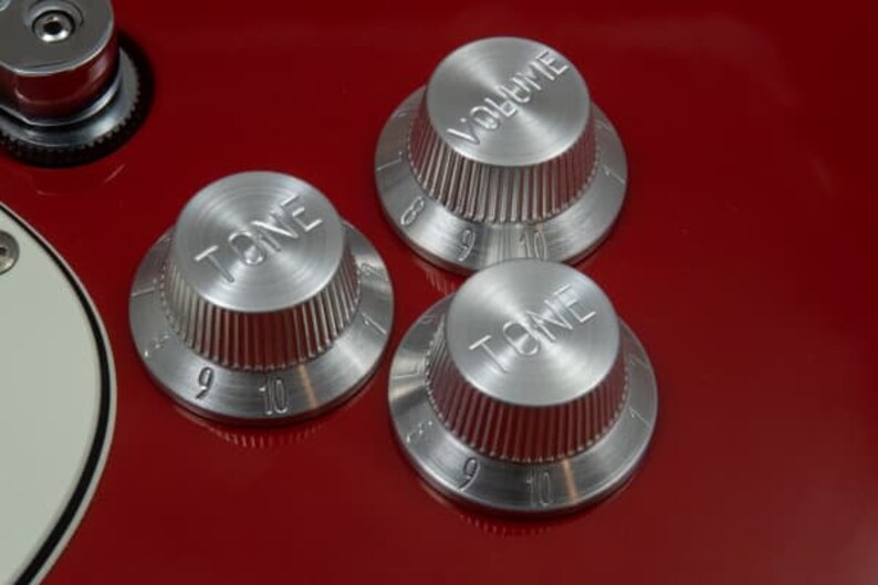 Strat Aluminium knob set Stratocaster Tophat knobs by 490 Etsy