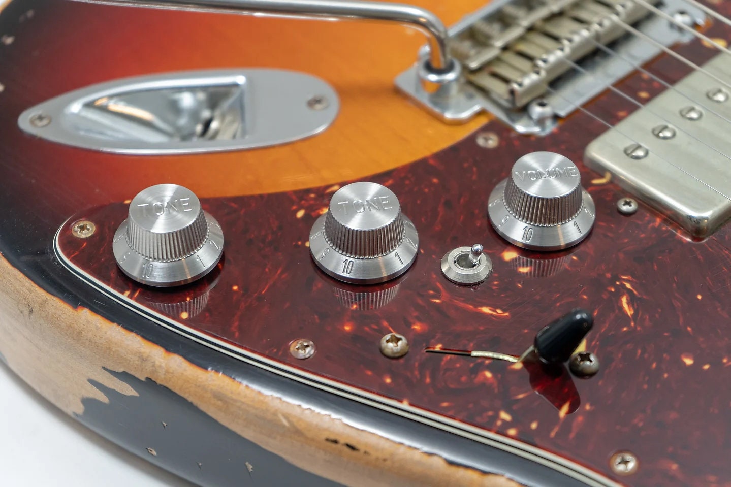 Stainless steel Stratocaster knob set Strat Tophat Guitar Amp Etsy