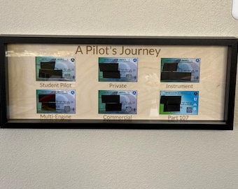 Custom Pilot Certificate Frame, Aviator Gift, Timeline Display