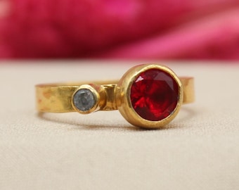 Ruby Silver Ring: The Ultimate Handmade Jewelry Christmas Gift for Heri Rings For Women