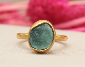 Raw Aventurine Silver Ring: A Unique Handmade Christmas Gift
