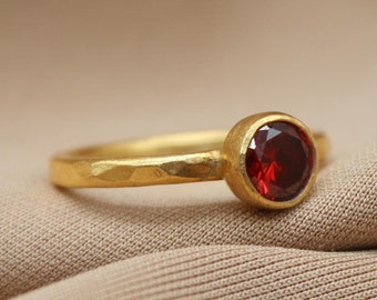Minimalist Ruby Silver Rings: The Perfect Handmade Christmas Gift