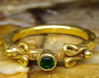 Emerald Ring Solid Stacking | Minimalist Ring | Bridesmaid Gift | Statement Ring |  925K Sterling Silver | Elegant Ring | By Artsmyrna