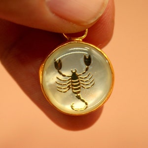 Vintage 925 Sterling Silver Scorpion Horoscope Zodiac Sign Pendant Necklace | Sterling Silver Scorpion Zodiac Sign Pendant | By Artsmyrna