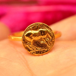925K Sterling Silver Roman Coin Signet Ring