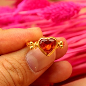 Handcrafted 14K Gold Heart-Cut Citrine Ring – Radiate Love