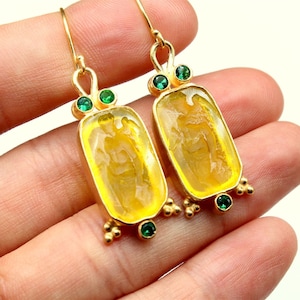 Aphrodite Glass Intaglio Earrings, Aphrodite Greek Earrings, Personalized Gift,  Dainty Earrings Mothers Day Greek Angel Earrings