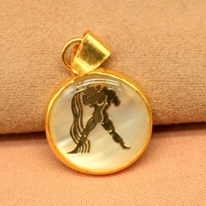 Aquarius Horoscope Silver Pendant Handmade Pendant