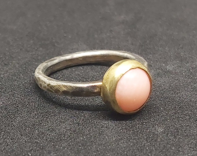 Coral Silver Ring