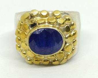 Womens Sapphire Promise Ring | Sapphire Silver Ring | Minimalist Promise Ring | Dainty Promise Ring | Natural Sapphire | 24k Gold Vermeil