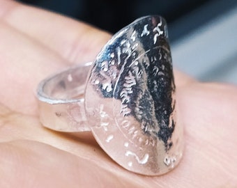 Carved Signet Ring  Roman Coin Sterling Silver Ring 24k Gold Over Coin  | Gold Vermeil Ring |  Ring | Ancient Greek Coin Ring | Signet Ring