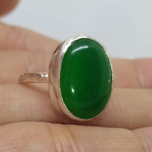 Jade Ring Solid Sterling | Handmade Dainty Jewelry | Authentic Silver Jewelry | Jade Solitaire Ring | Personalized Gift | By Artsmyrna