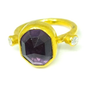 Handgemachte Silber Amethyst Ring