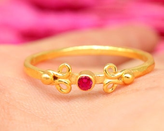 Prachtig design robijnzilveren ring massief sterling